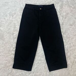 CLUB MONACO Cropped Wide Leg Pants Size XS Black Cotton Preppy Workwear